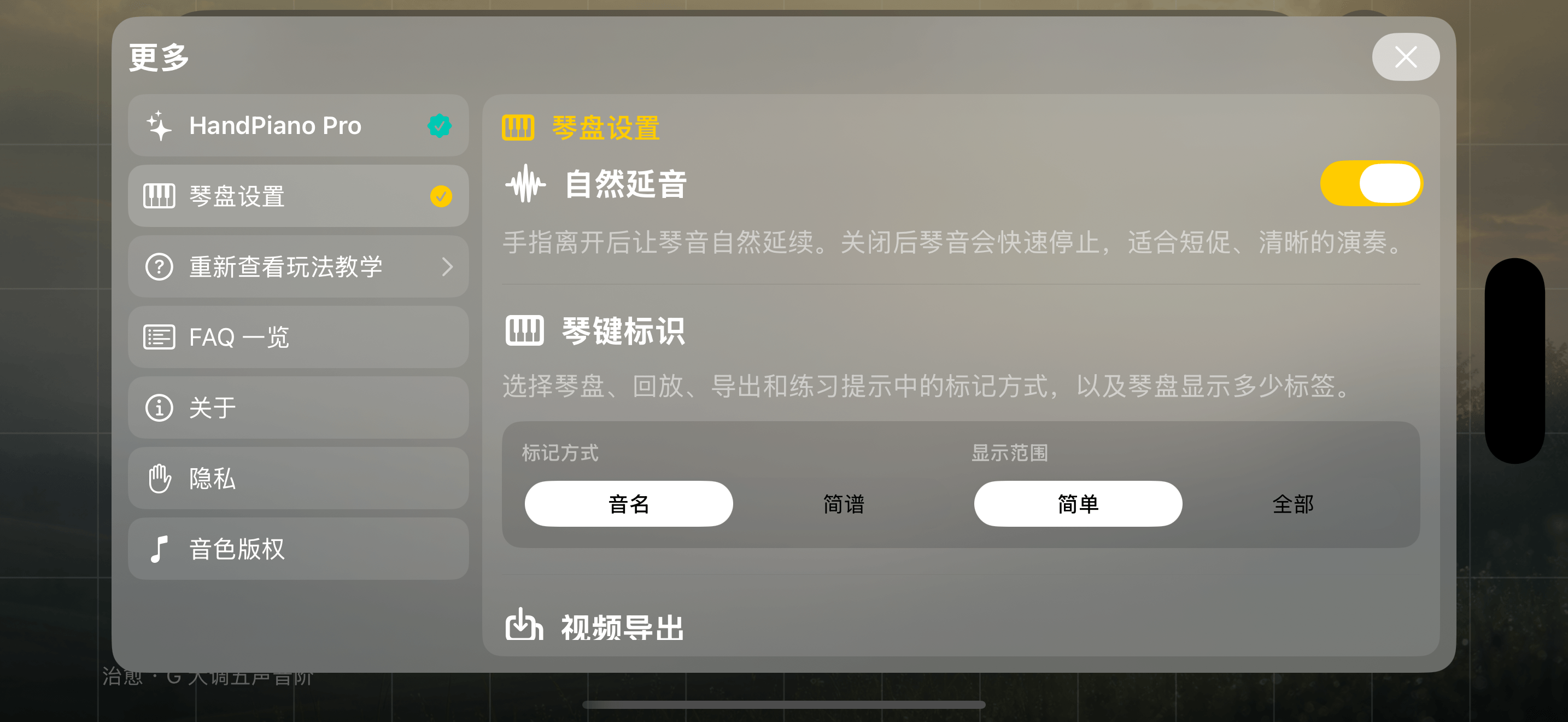 HandPiano 演奏设置